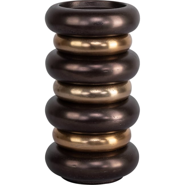 Bougeoir en aluminium au relief sculptural Couleur bronze <span itemprop=