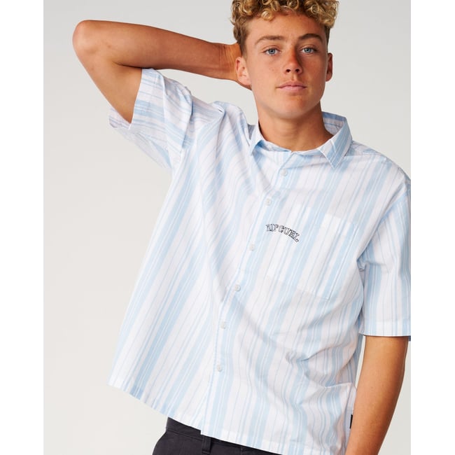 Chemise à manches courtes Disorder white/blue <span itemprop=