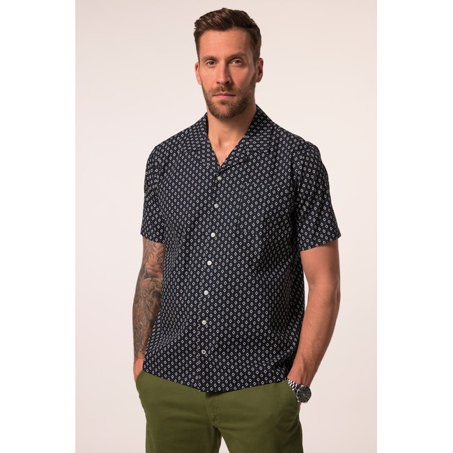 Chemise dans un imprimé all-over bleu marine <span itemprop=