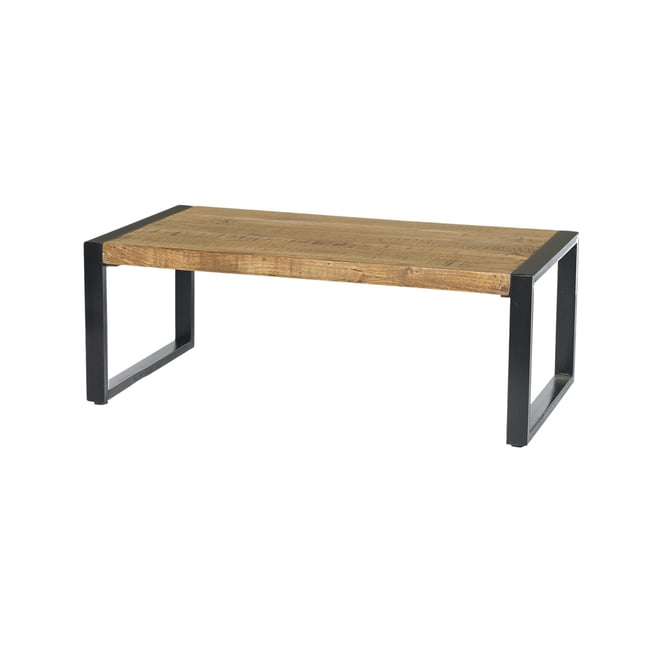 Table de salon rectangulaire bois métal KARGO Couleur bois naturel <span itemprop=