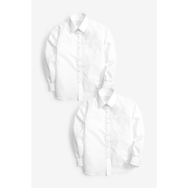 Chemises Habillées à Manches Longues – Lot De 2 En 100% Coton – Style Classique Pour école Ou Bureau