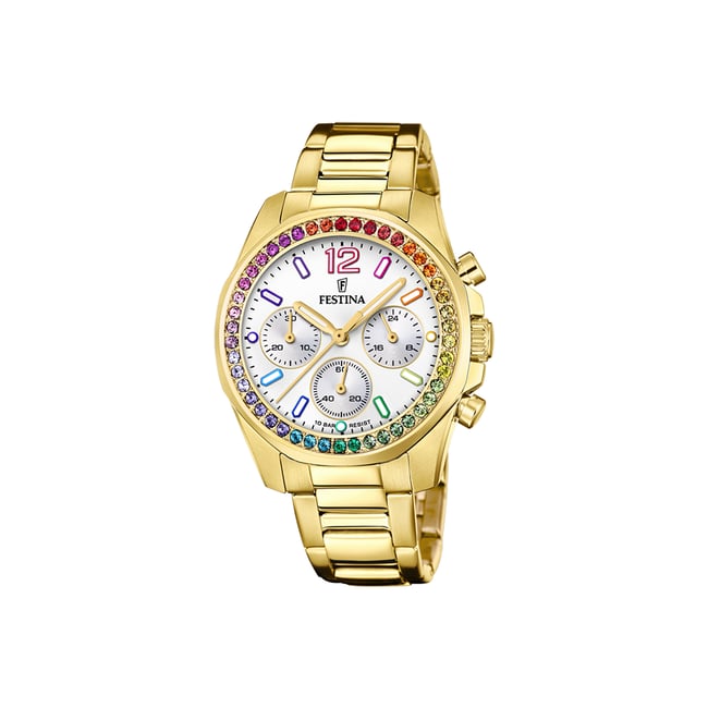 Montre Analogique  BOYFRIEND doré blanc doré <span itemprop=
