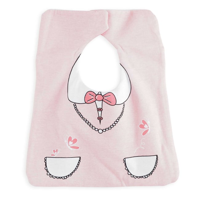 Bavoir avec attache scratch modèle Mistinguette rosa <span itemprop=