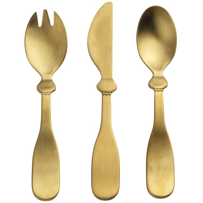 Set de couverts en acier inoxydable Couleur doré <span itemprop=