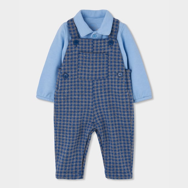 Ensemble bébé garçon maille à carreaux multicolore <span itemprop=