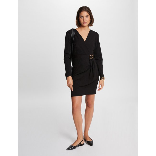 Robe courte ajustee effet drape noir Morgan La Redoute