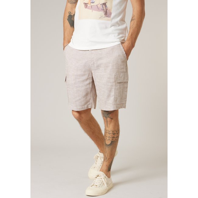 Short chino relaxed homme en lin RUSTAN light beige <span itemprop=