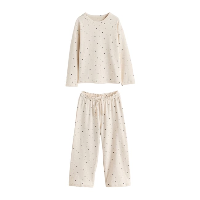 Pyjama large en pointelle, lot de 1 noir/écru <span itemprop=