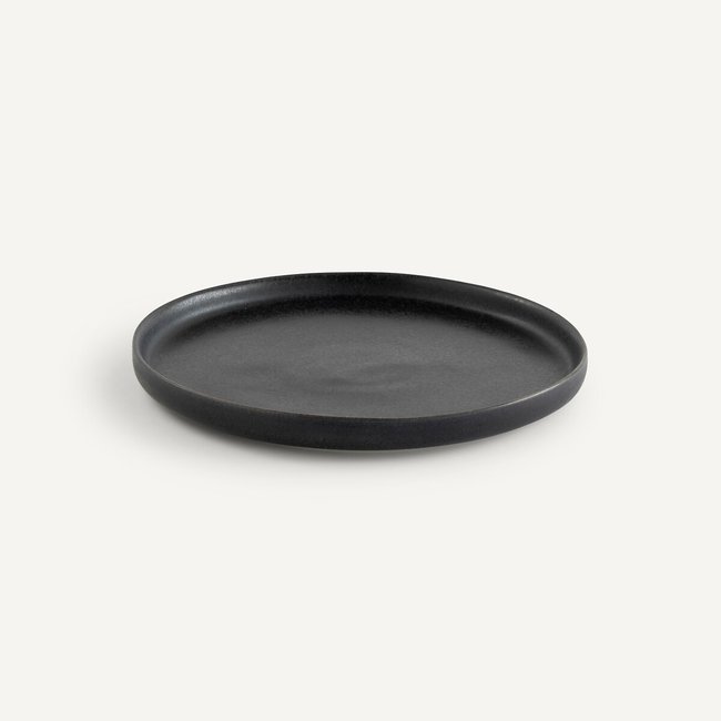 Lot de 4 assiettes dessert en grès émaillé Perrot Couleur noir <span itemprop=