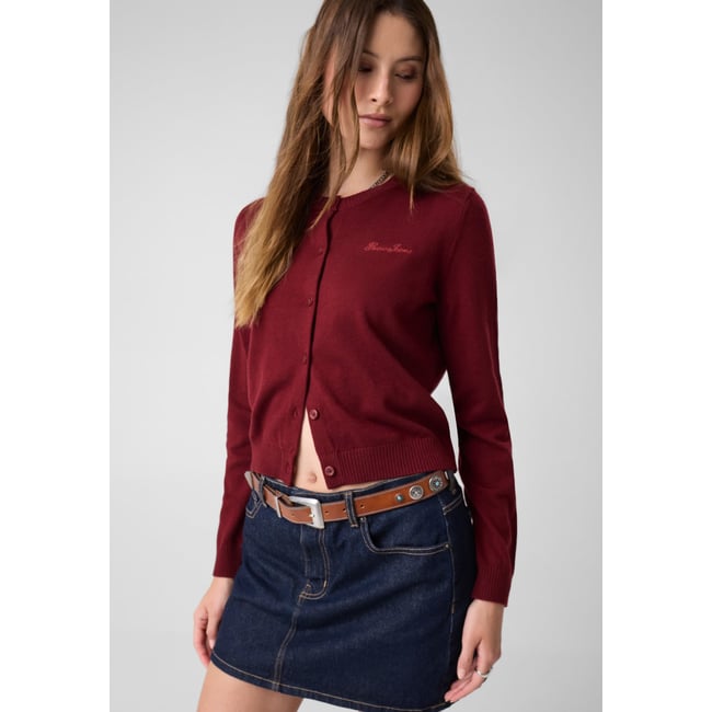 Gilet En Laine Mélangée rouge <span itemprop=