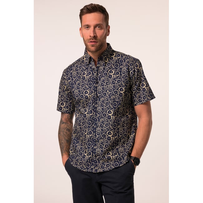 Chemise imprimé all-over bleu marine <span itemprop=