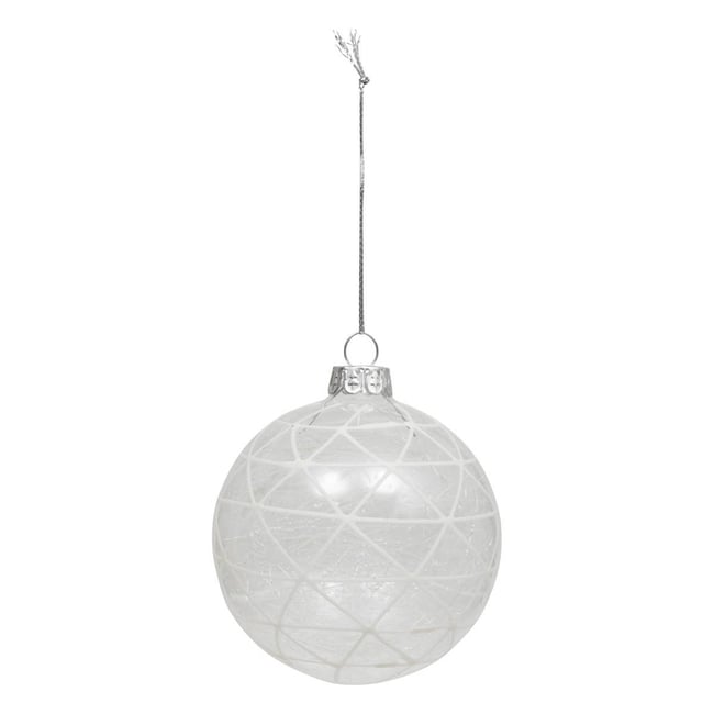 Boule de Noël Craquelé Paillettes Couleur transparent <span itemprop=