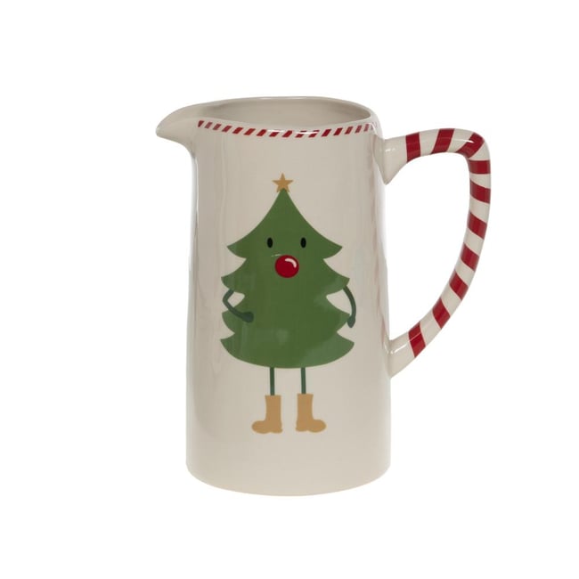 Pichet en porcelaine décorée 21 cm - Arnold - ARNOLD Couleur crème / ivoire <span itemprop=