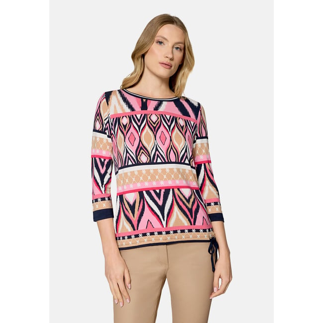 Haut casual à cordon coulissant sous tunnel pink/dark blue <span itemprop=