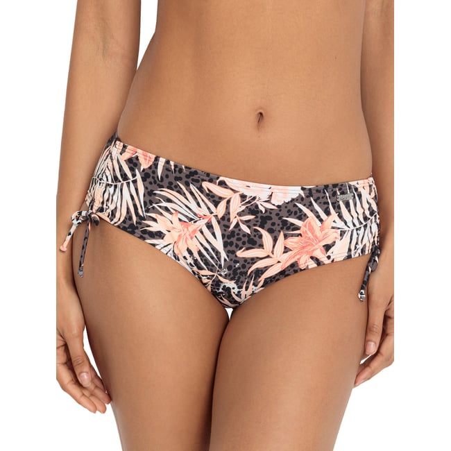 Bas maillot slip de bain taille haute côtés réglables Branda marron <span itemprop=