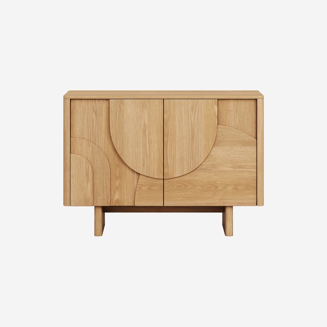 Buffet bas 2 portes en chêne MILORD Couleur naturel clair <span itemprop=