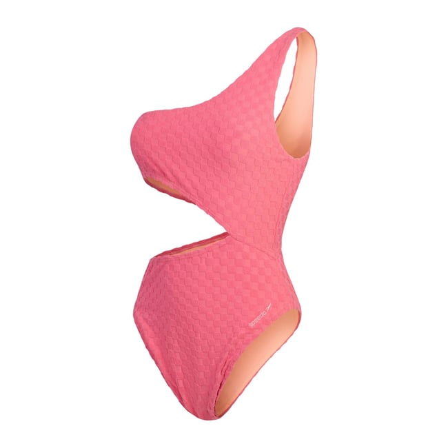 Maillot de bain 1 pièce motif/style damier rose clair <span itemprop=