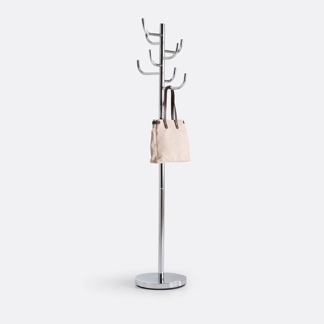 Portemanteau, métal acier chromé, forme cactus Couleur gris argent <span itemprop=