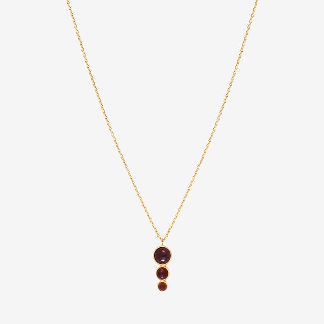 Collier doré grenat - andrea grenat rouge <span itemprop=