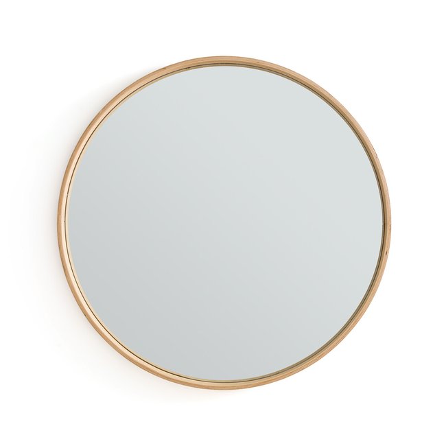 Miroir rond plaqué chêne Ø80 cm, Alaria Couleur chêne clair <span itemprop=