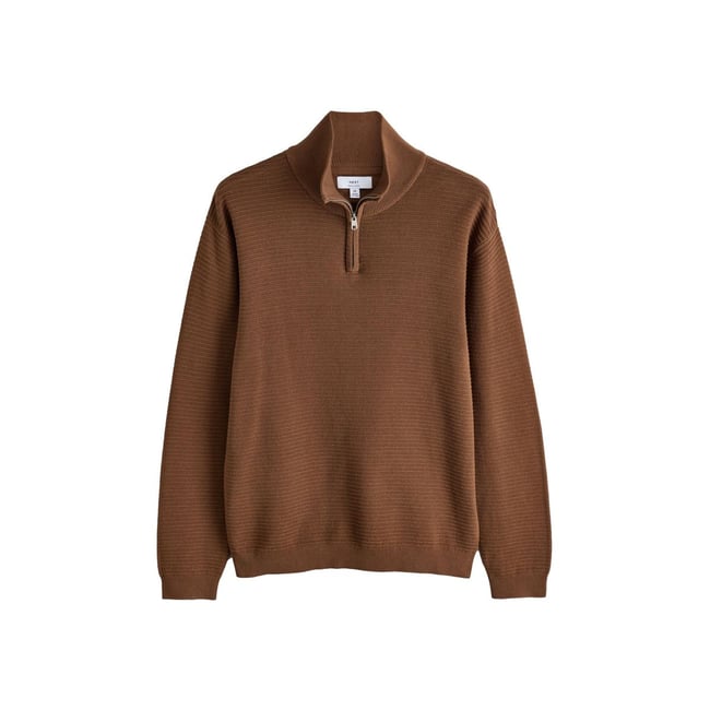 Pull texturé à col zippé - NEXT
