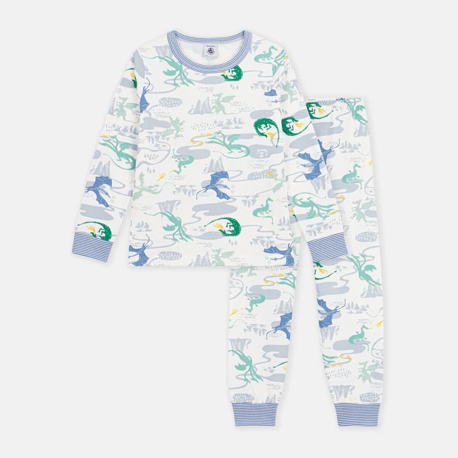 Pyjama en molleton, imprimé dragons imprimé <span itemprop=