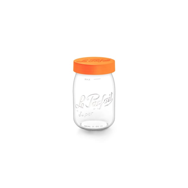 Bocal en verre avec couvercle 1L, LE PARFAIT Couleur orange-transparent <span itemprop=