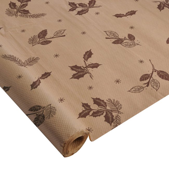 Nappe en papier kraft decor marron <span itemprop=
