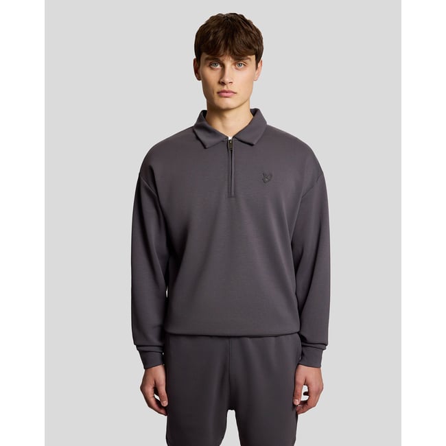 Sweat-shirt col camionneur noir fer <span itemprop=