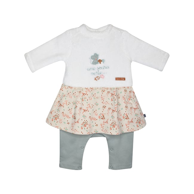 Combirobe isaure maille naissance beige <span itemprop=