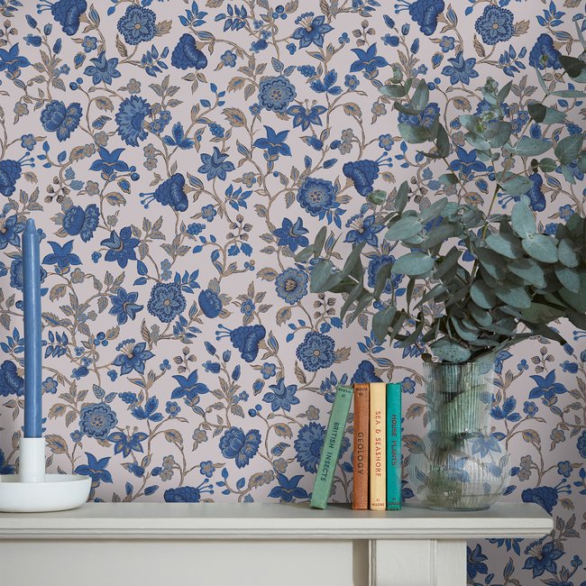 Papier peint Festival de fleurs Couleur bleu <span itemprop=