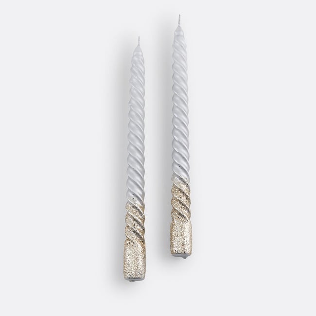 Lot de 2 bougies torsadées paillettes, Caspar - LA REDOUTE INTERIEURS