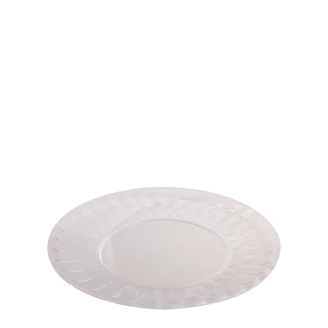 Assiette ronde décorative en acrylique D28 Couleur transparent <span itemprop=
