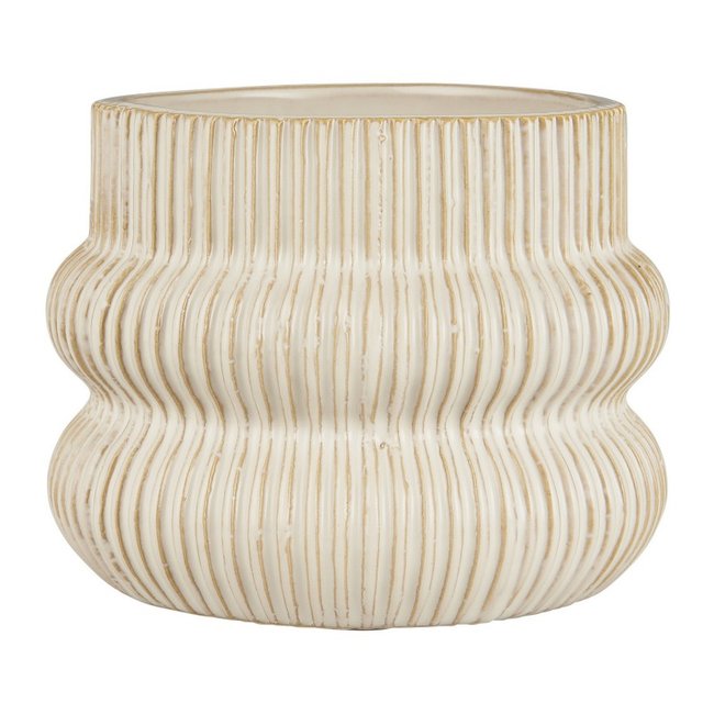 Cache-pot élégant céramique Couleur crème <span itemprop=