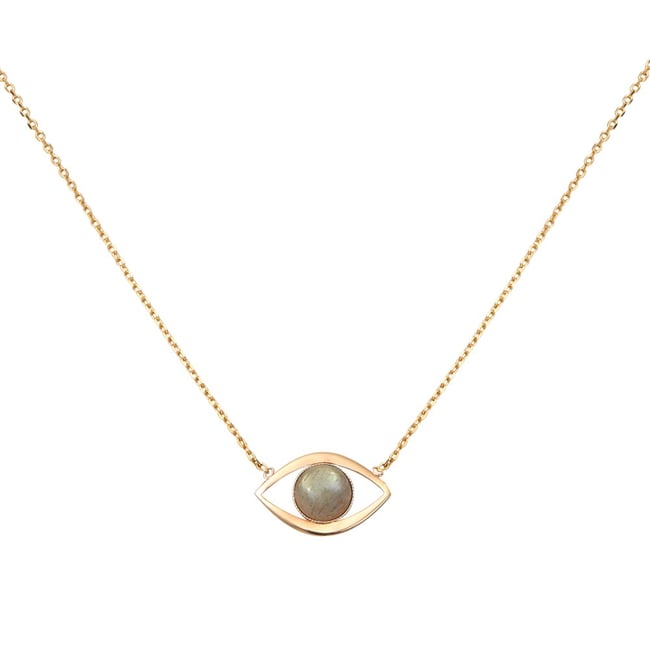 Collier pm eros labradorite gris <span itemprop=