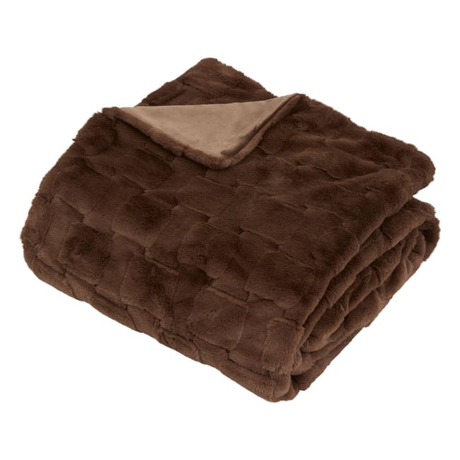 Plaid NALIA marron tonka <span itemprop=