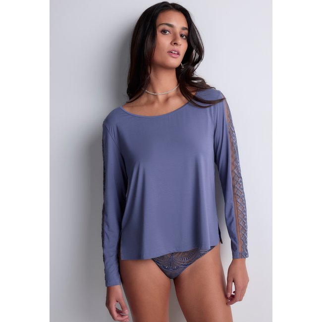 Top manches longues Sweet Obsession bleu <span itemprop=