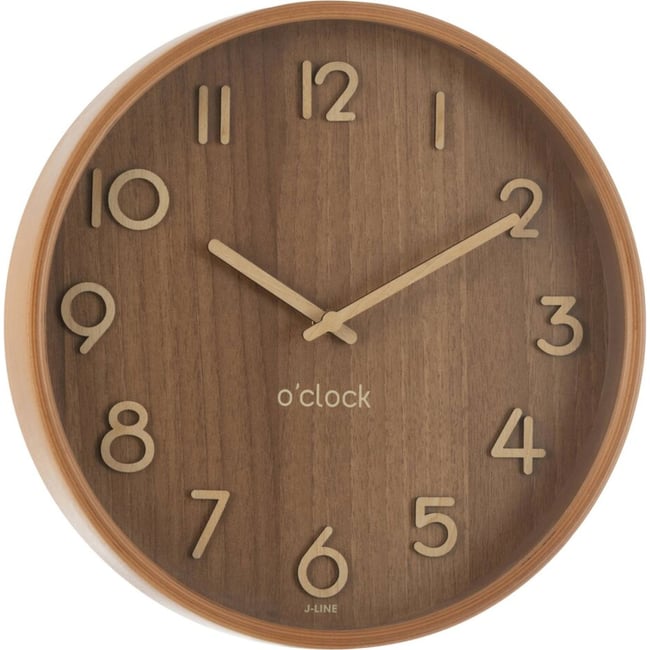 Horloge murale en bois Couleur naturel foncé <span itemprop=