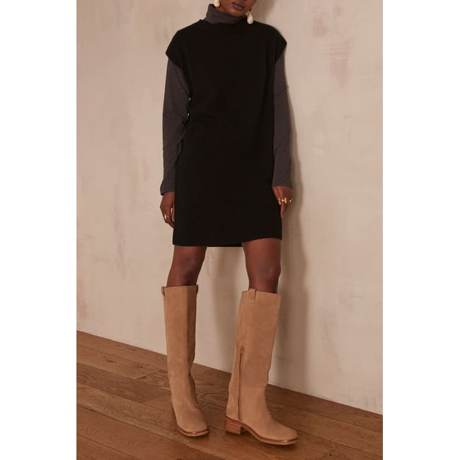 Robe en laine MARION noir <span itemprop=