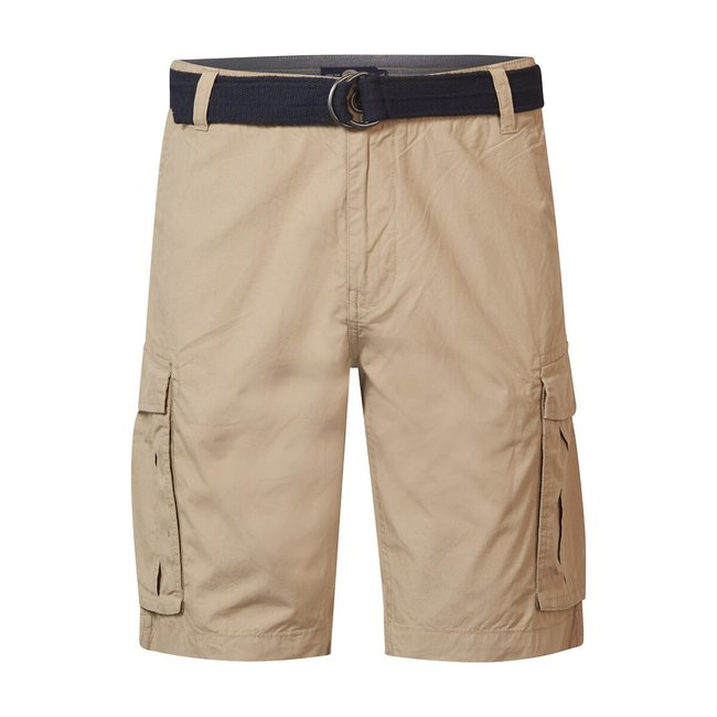 Cotton Cargo Shorts with Belt, beige, PETROL INDUSTRIES
