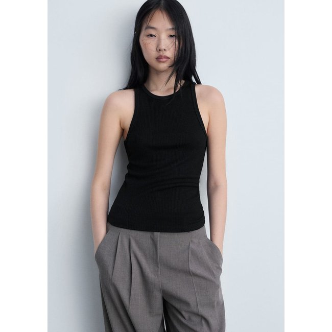 Top maille côtelée fine - MANGO