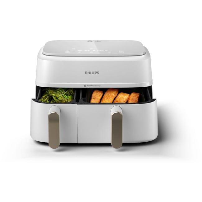 Airfryer NA353/10 friteuse sans huile double panier Blanc/Doré, Série 3000 9L (3+6L) blanc <span itemprop=