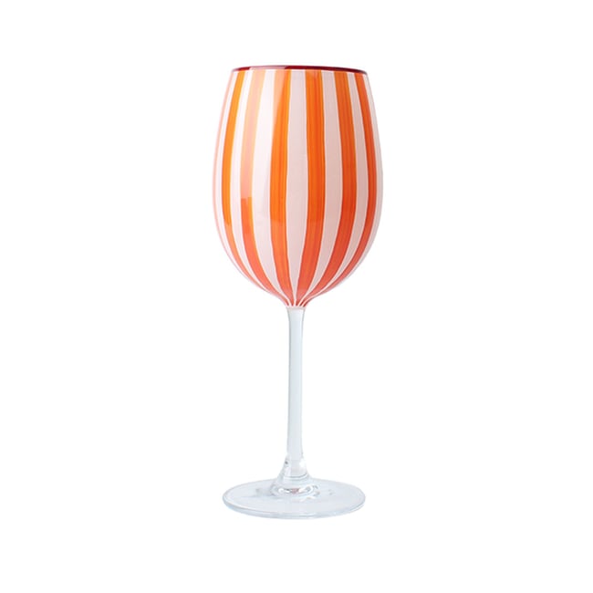 Lot de 3 verres à pied 43.5cl en verre, CIRCUS Couleur orange <span itemprop=