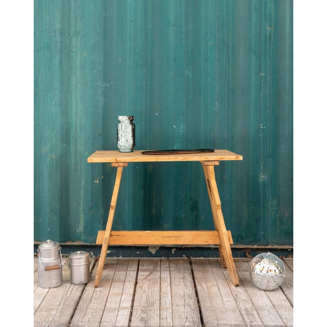 Table d'appoint en bois Francine N°1089 - Bon état Couleur bois clair <span itemprop=