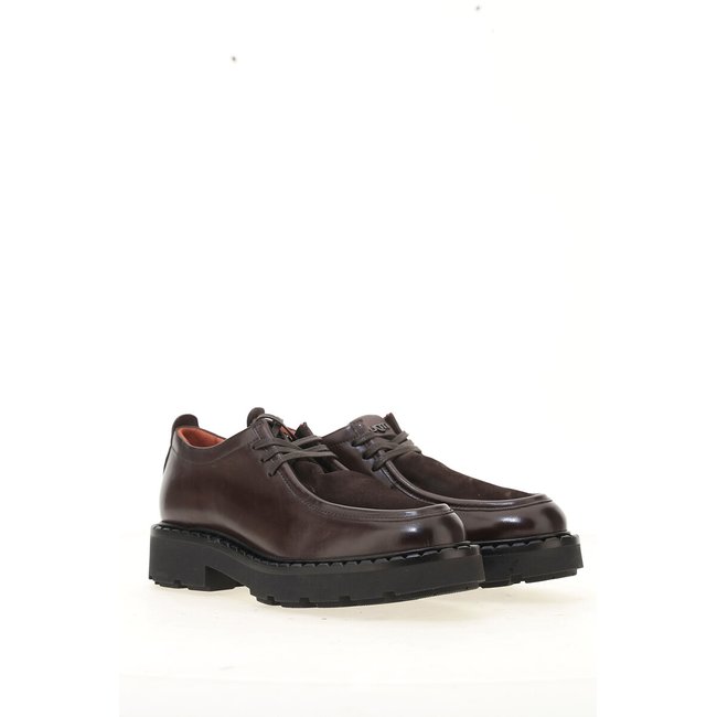 Leather Lace-Up Derby Shoes., dark brown, MJUS