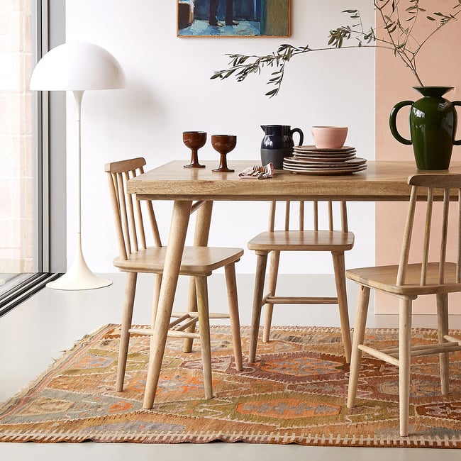 Metz Mango Wood 8 Seater Dining Table, light wood, SWOON