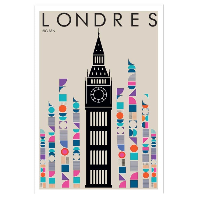 Affiche london big ben retro - HEXOA