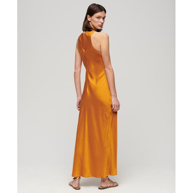 Robe mi-longue en satin à dos nageur - SUPERDRY