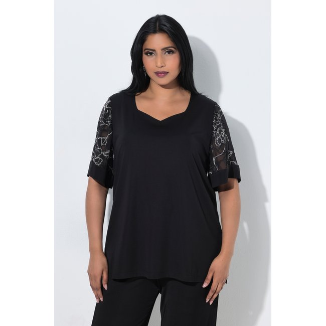 T-shirt point de Rome noir <span itemprop=