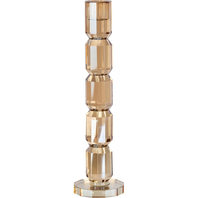 Bougeoir en cristal facetté Couleur champagne <span itemprop=